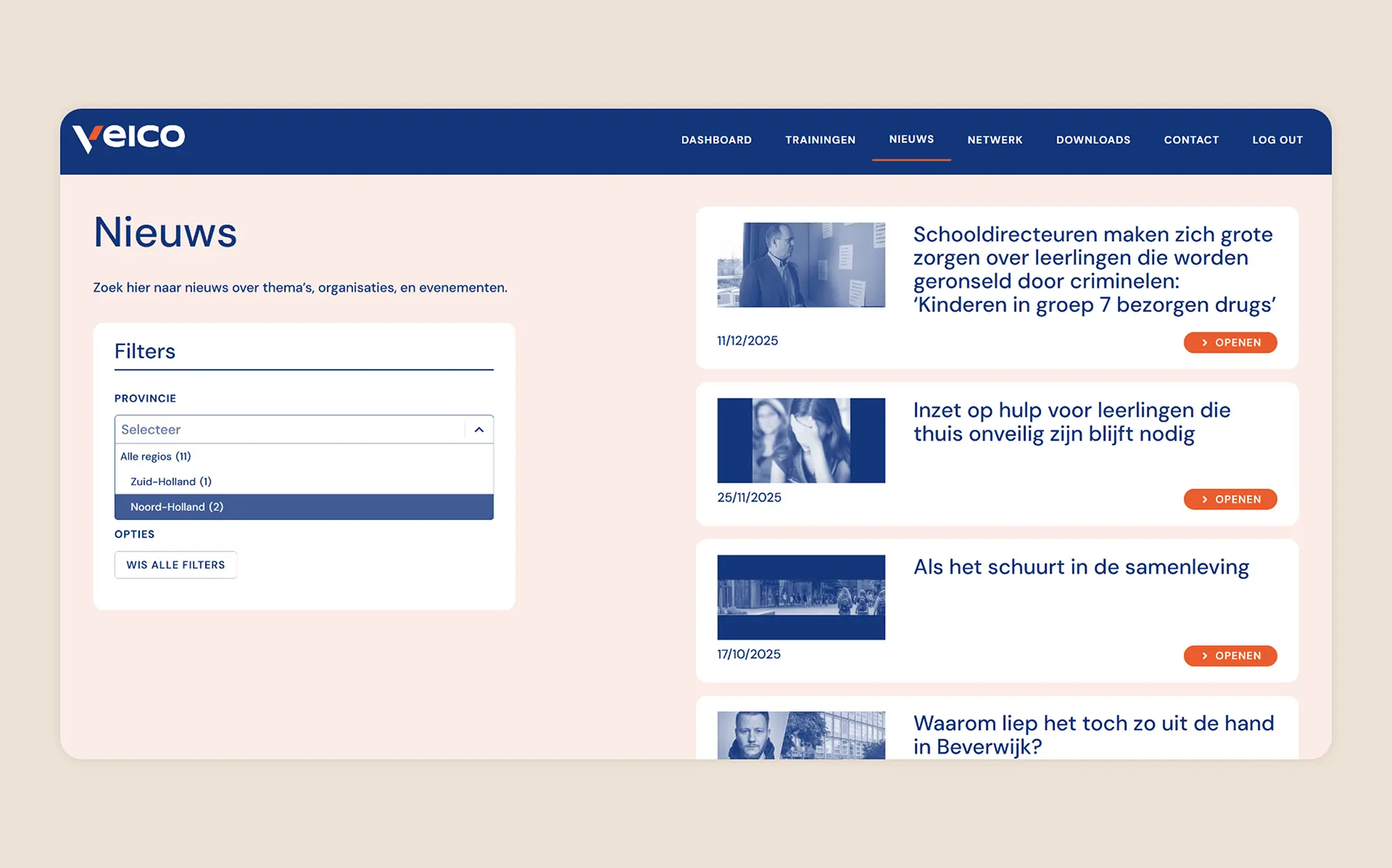 Veico Academy Nieuws Screenshot - Veico - Eén gezamenlijke aanpak voor schoolveiligheid