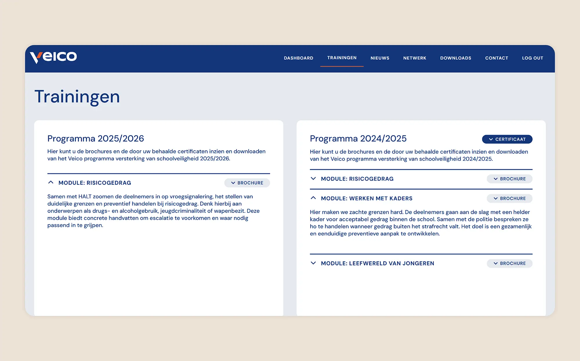 Veico Academy Trainingen Screenshot - Veico - Eén gezamenlijke aanpak voor schoolveiligheid