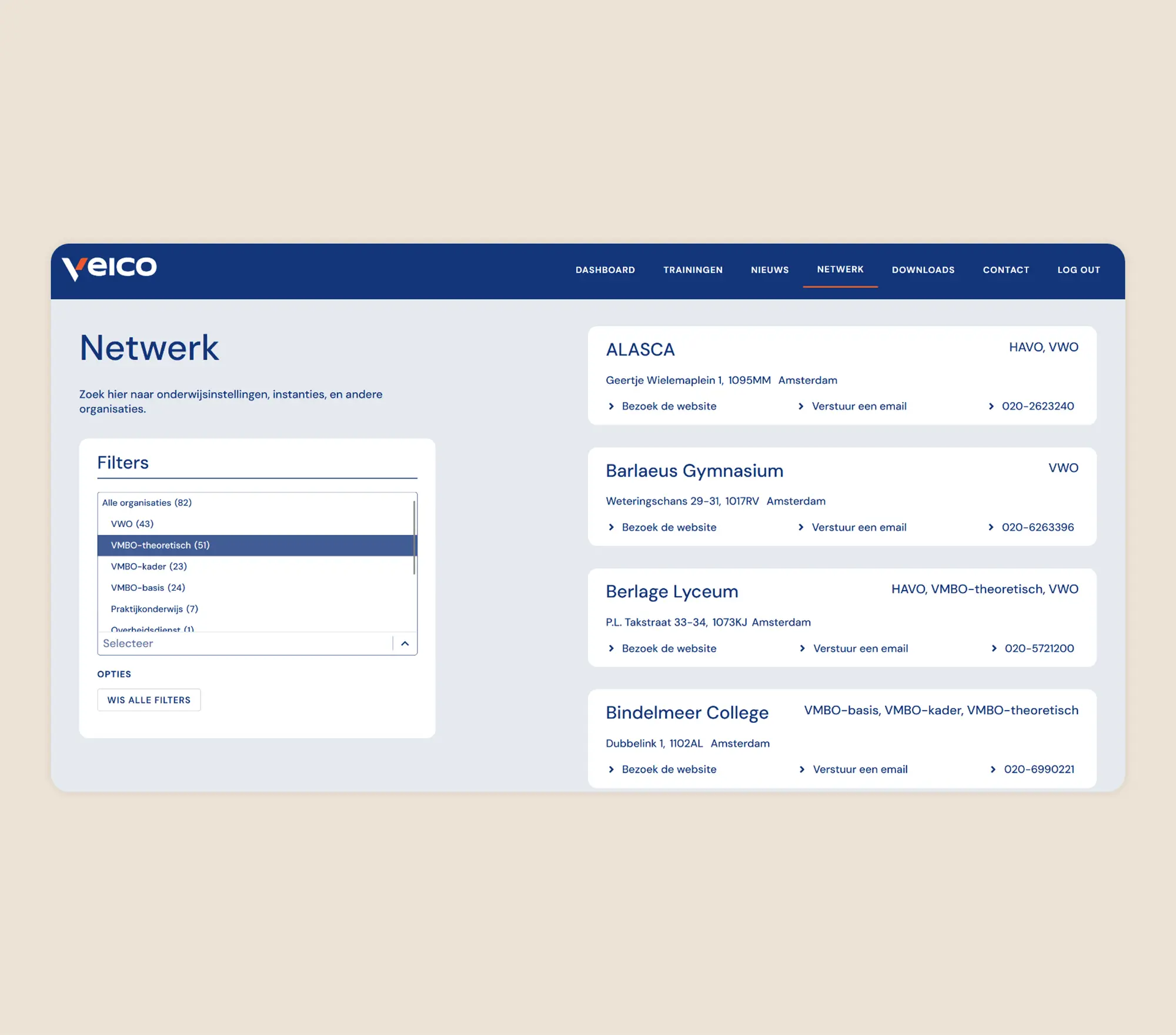 Veico Academy Netwerk Screenshot - Veico - Eén plek voor inzicht en samenwerking